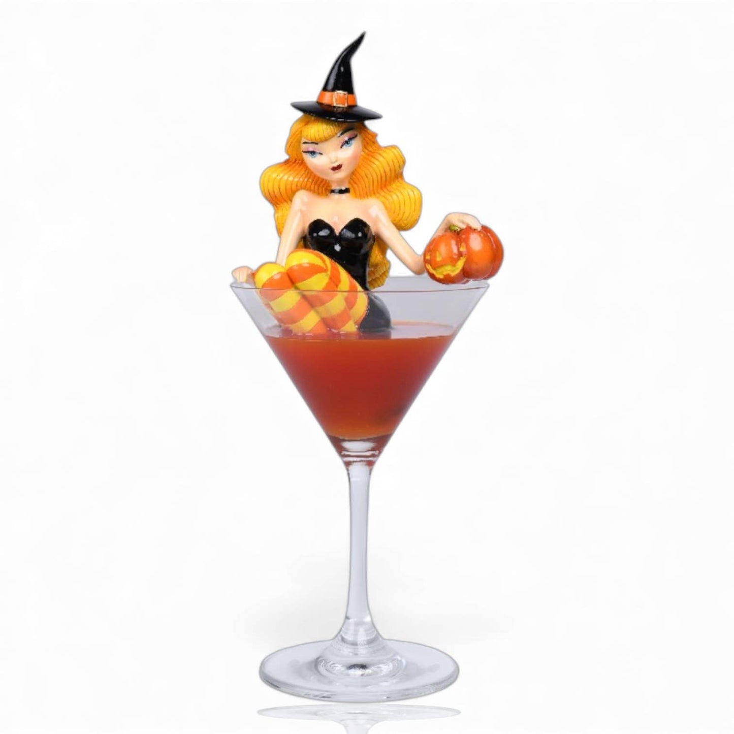 Orange Witch in Martini Figurine by December Diamonds – 10in