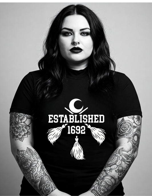 Established 1692 Witch T Shirt Black