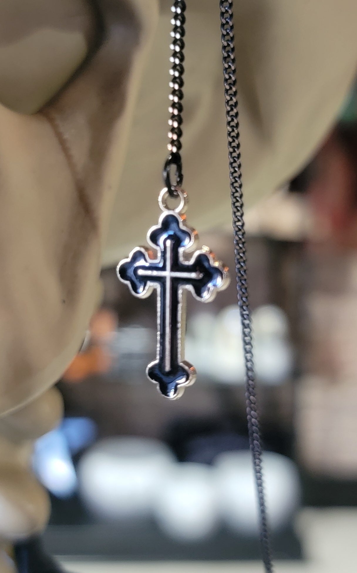 Goth Eye Glass Chain Cross