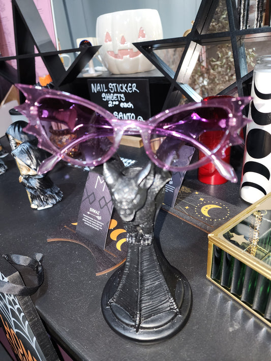 Gothic Bat Wing Sun Glasses Black Purple Blue