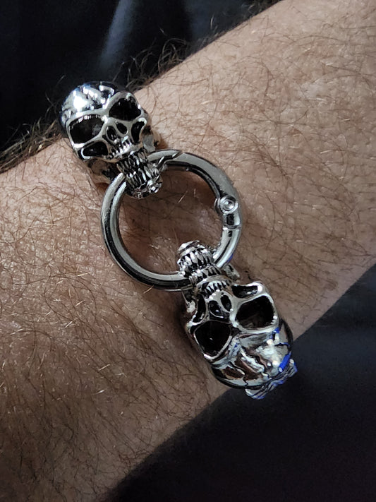 Heavy Goth Skull Bracelet