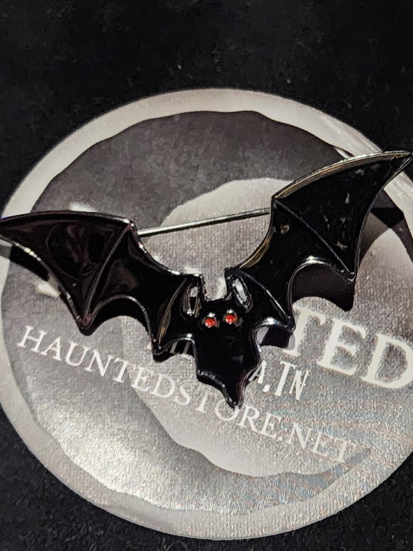 Black Bat Brooch Pin
