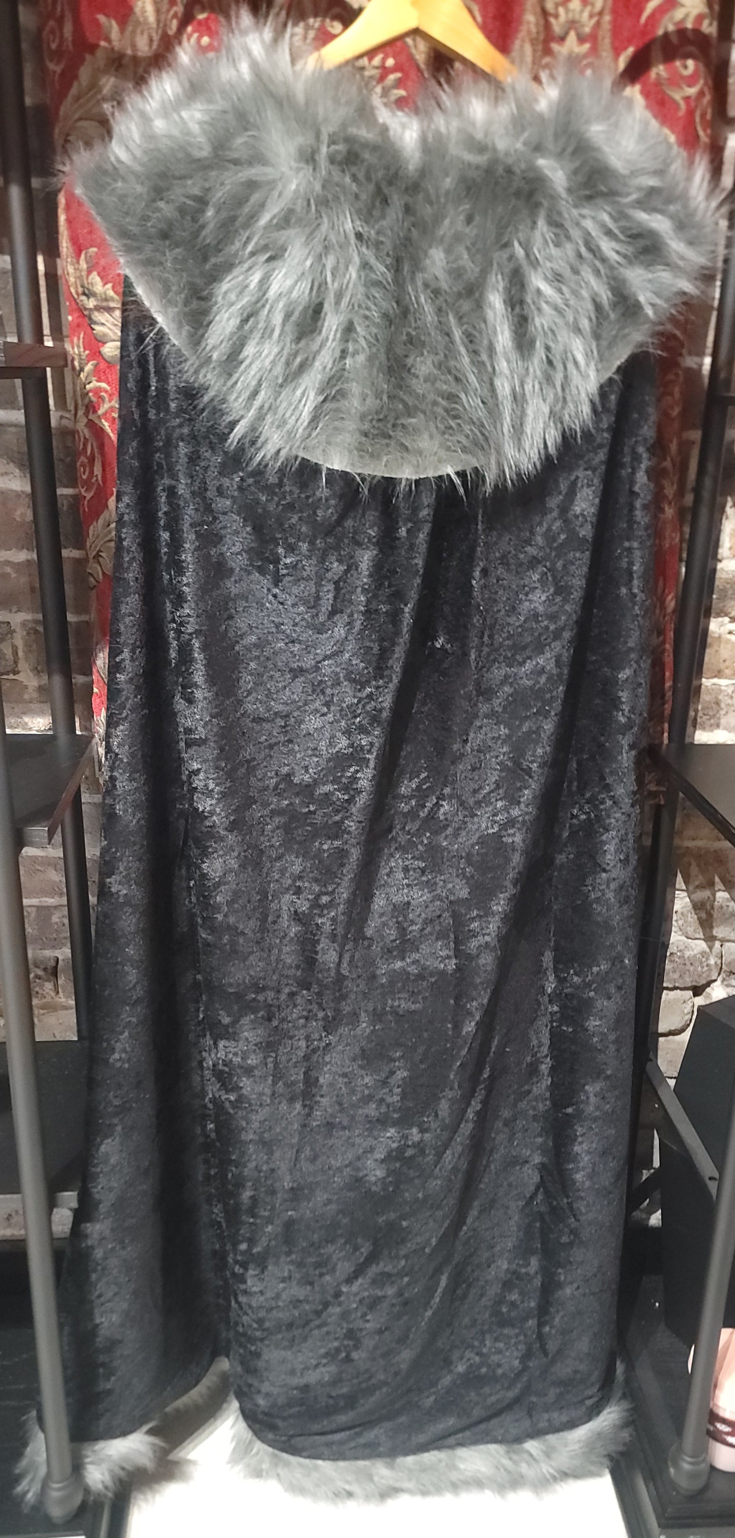 Viking Cloak with Fur Mantle & Medieval Renfest Cape