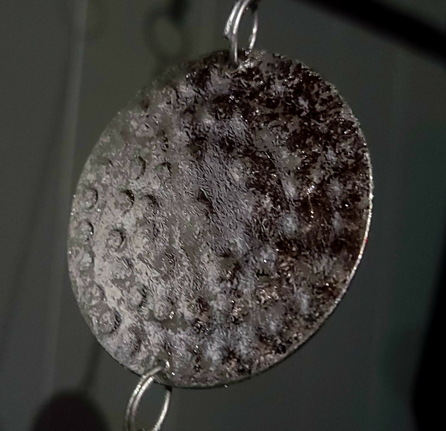 Silver Moon Phase metal hanging wall art