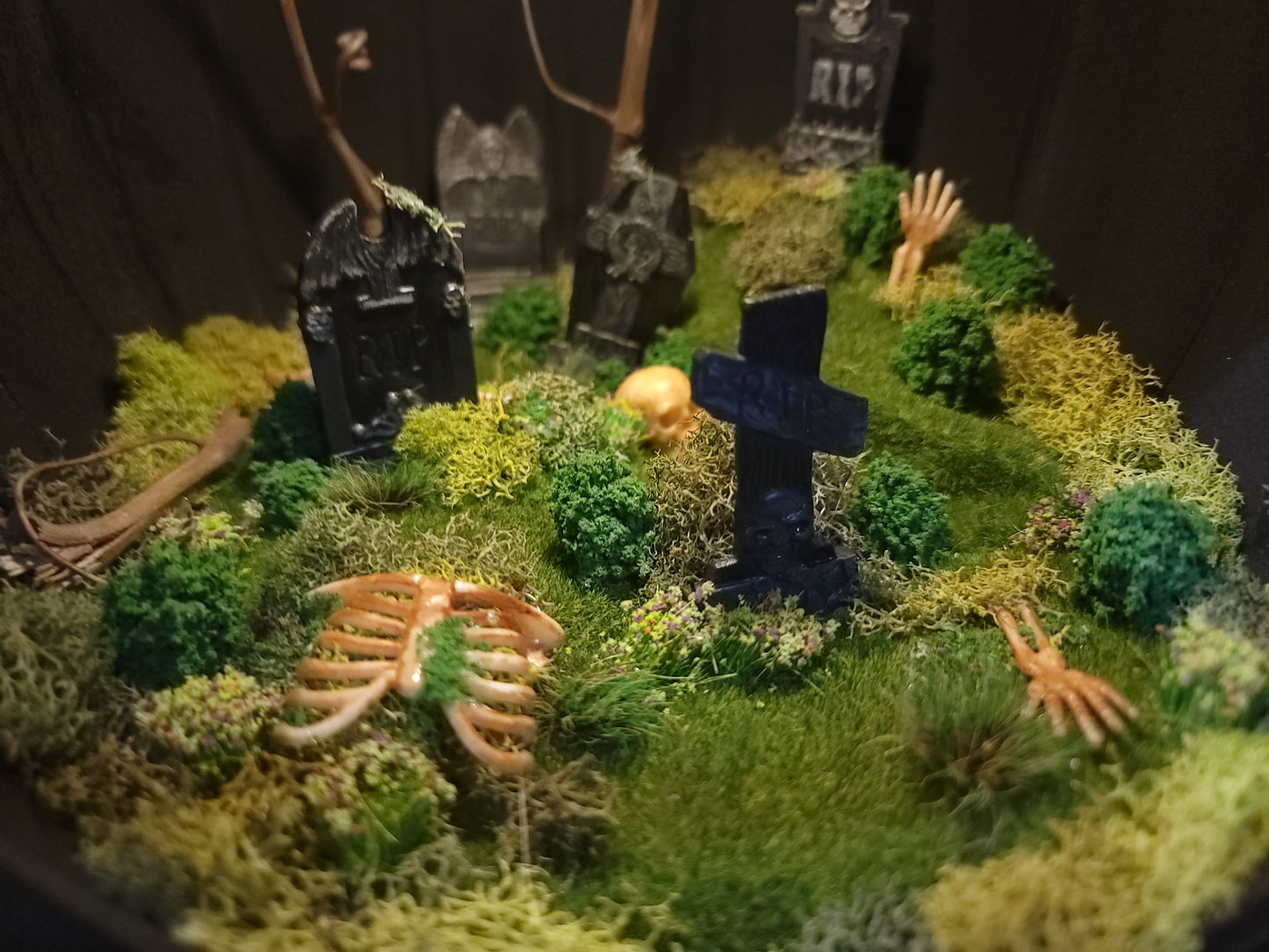 Pumpkin Graveyard terrarium Lantern