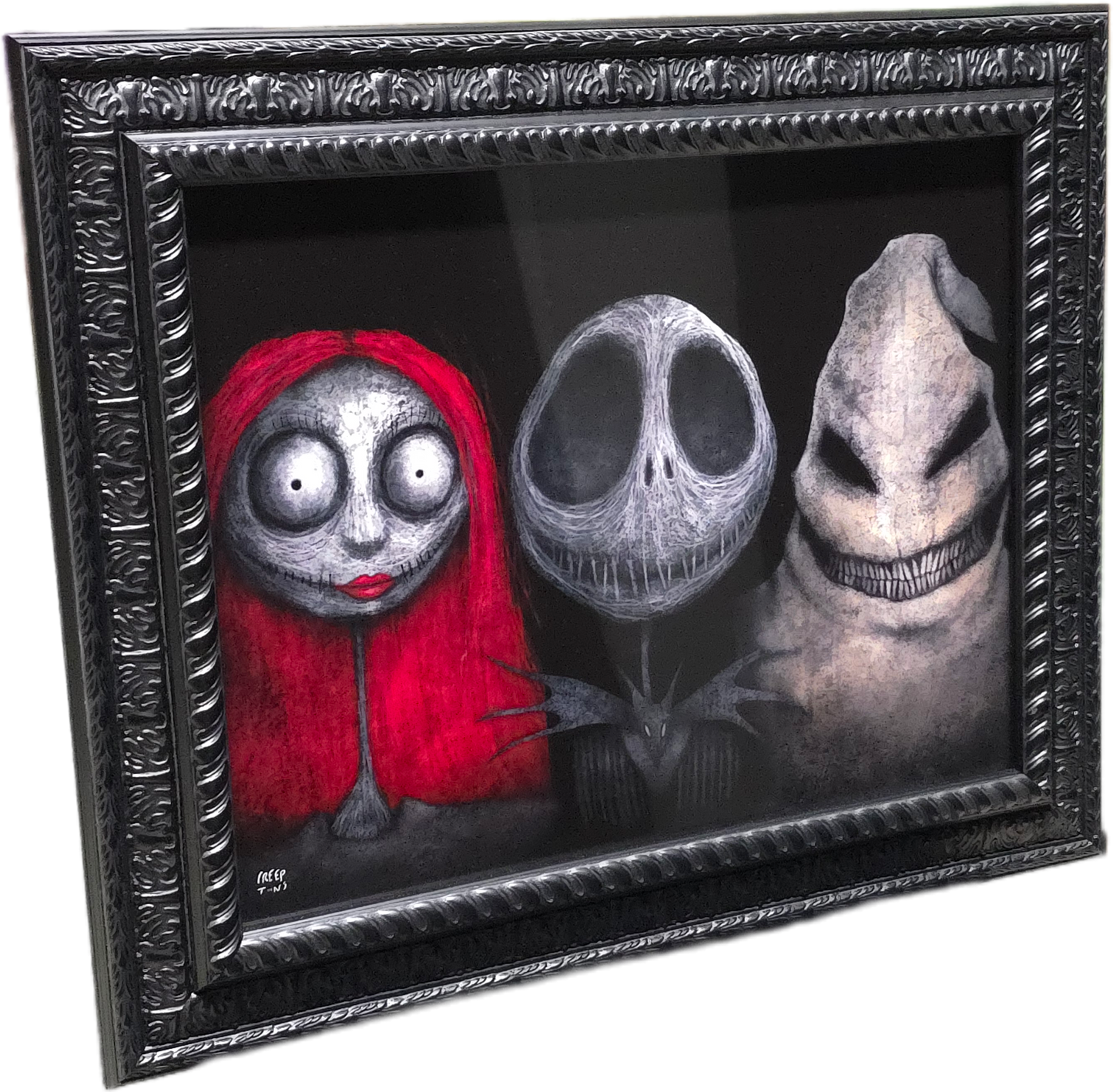 Nightmare before Christmas Sally, Jack, Boogie creepy framed signed print