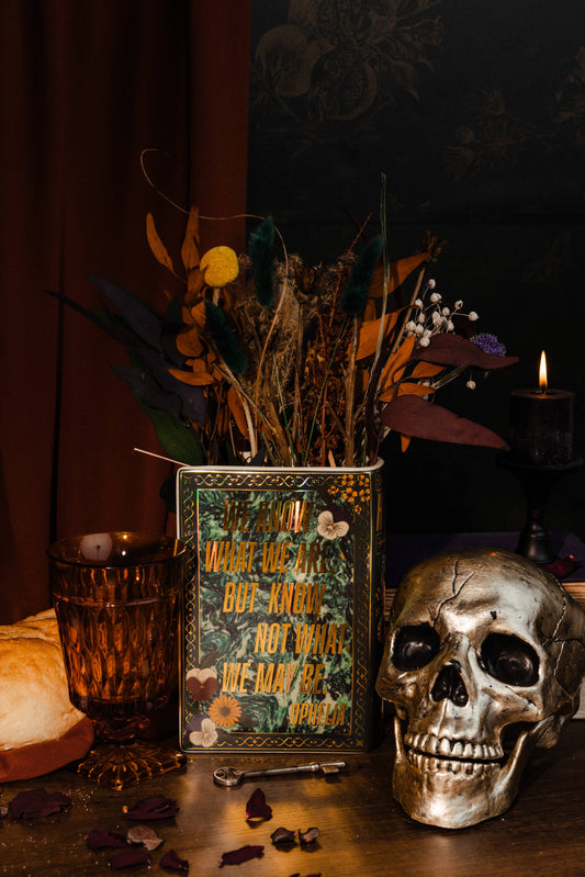 Large Book Shaped Vase, Hamlet with Iridescent gold accents