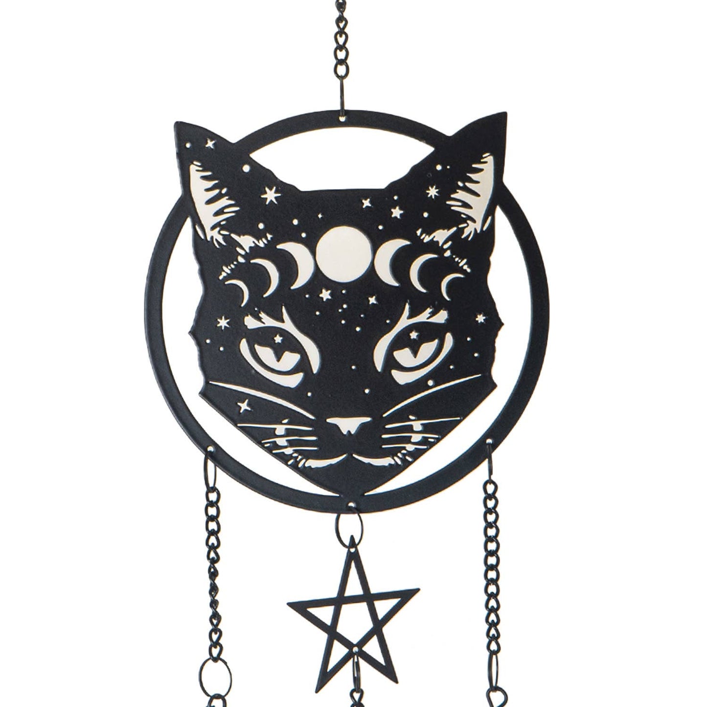 Celestial Cat MOG Metal Hanging Indoor Outdoor Decoration Wind Chime Sun Catcher