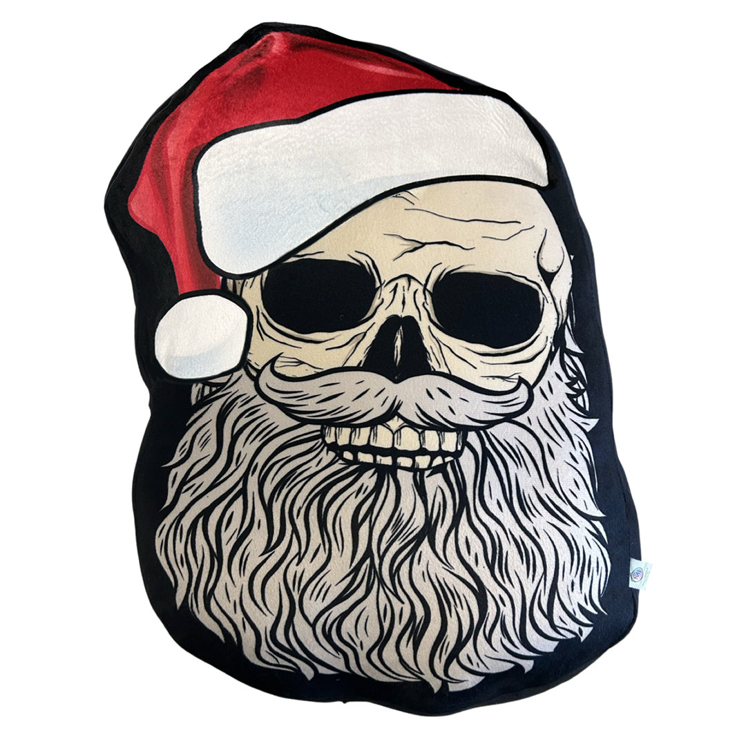 Creepmas Pillow, Halloween, Holiday - Skeleton Santa