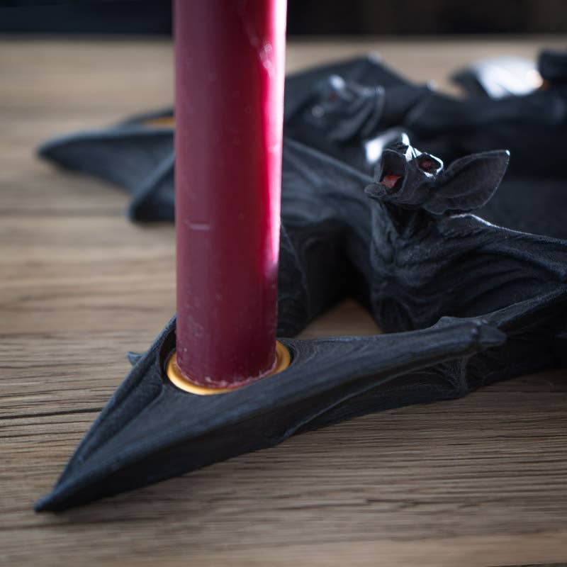Nosferatu Pentagram Shaped Vampire Bat Candleholder Large
