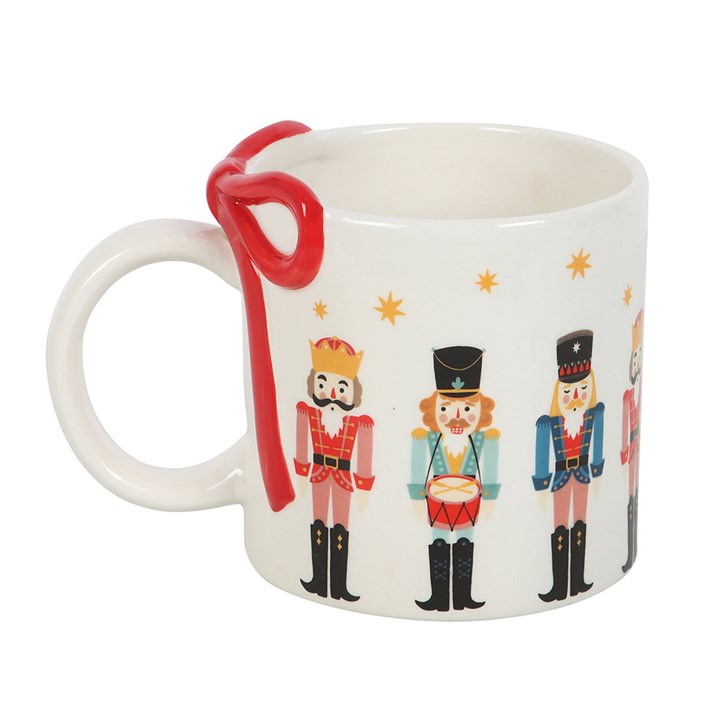 Nutcracker Print Mug with Bow Christmas
