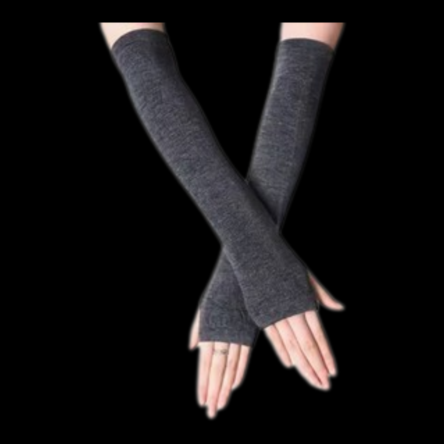 Black Stripped Arm Warmer Gloves Cover