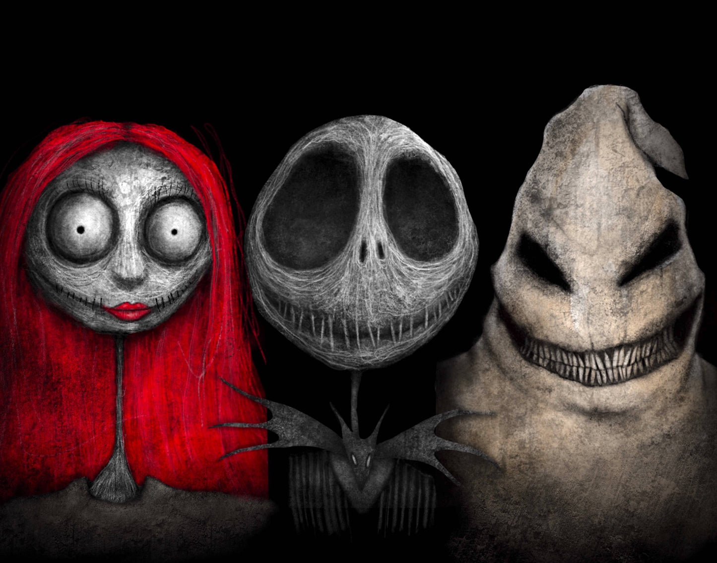 Nightmare Before Christmas Sally, Jack, Oogie 11" x 14" Framed Print