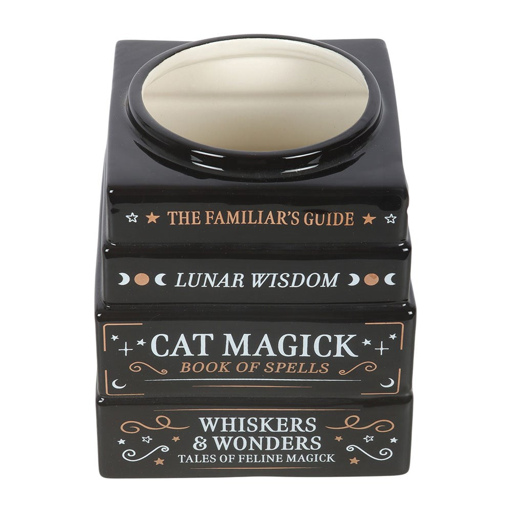 Black Cat Magick Book Stack Vase Planter
