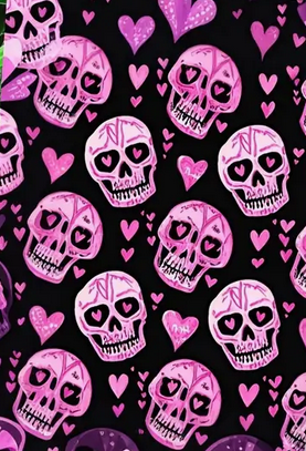 Pink Skeleton Hearts Plush Blanket Throw Large CLEARANCE