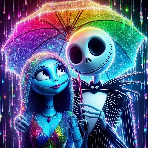 Jack Skellington And Sally Diamond Art Velvet Kit
