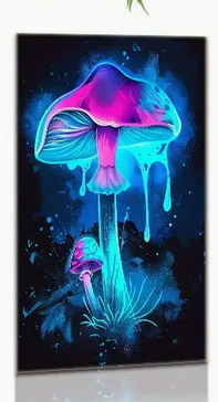 Mushroom Glow in the Dark Canvas Print