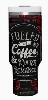 Vintage Fueled by COFFEE and Dark Romance-XL Tumbler