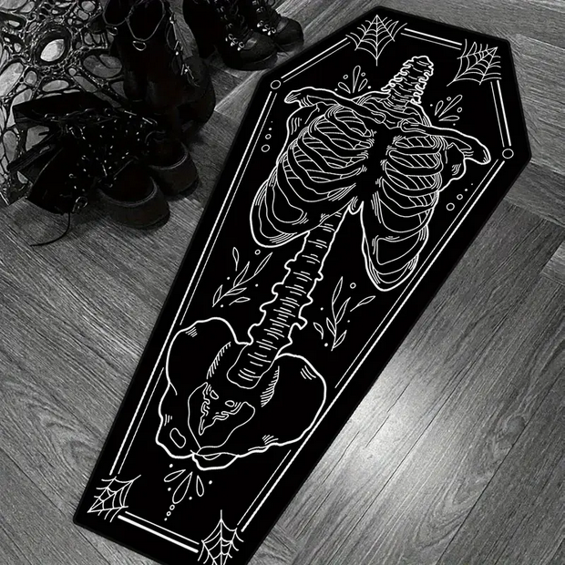 Skeleton Coffin Shaped Rug Mat