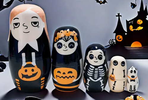 Adams Family Inspired Nesting Dolls