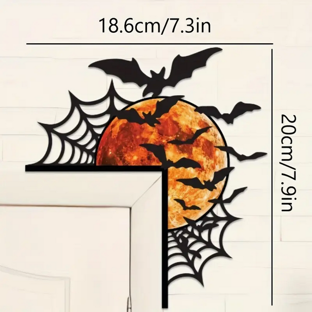Spooky Halloween Bat and Moon Corner Decoration.