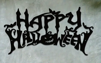 Spooky Happy Halloween Bat Pumpkin Decoration