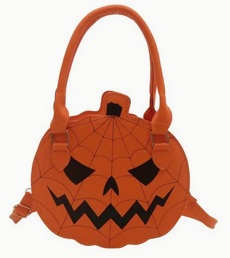Spooky Halloween Pumpkin Jack-O-Lantern Purse Bag Crossbody