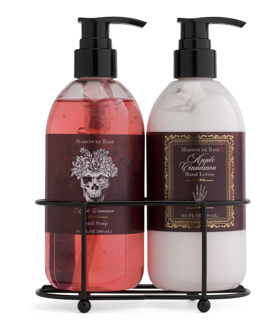 Apple Cinnamon Hand Soap and Lotion Skull and Roses Gothic Design