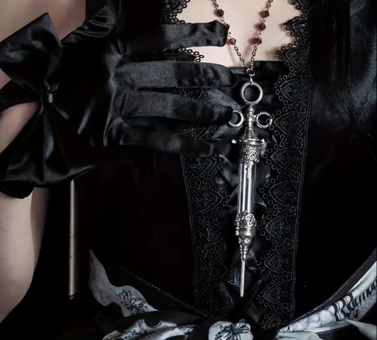 Punk Goth Victorian Needle Necklace