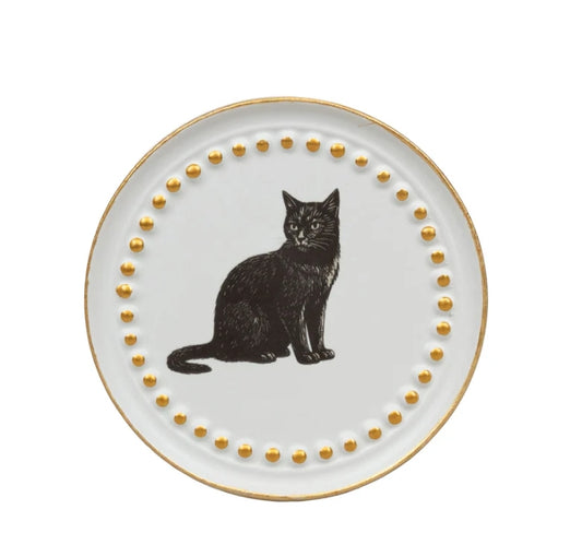 Night Creatures Moonlit Mirage Black Cat Halloween Candle Ceramic