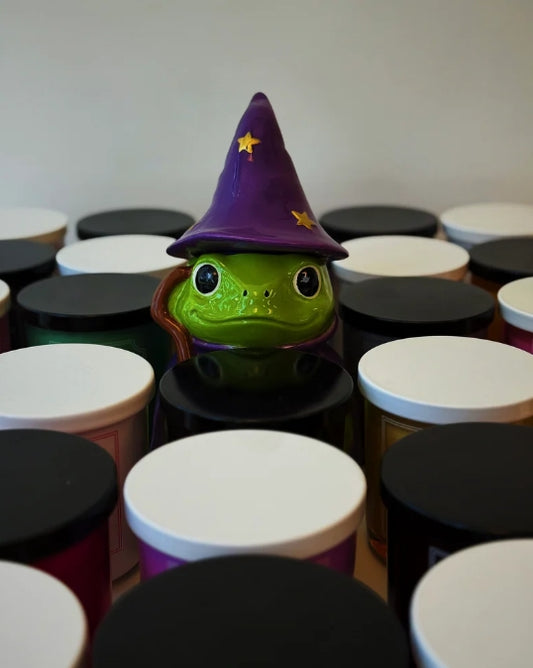 Hocus Croakus Toad Witch Warlock Cute Candle Ceramic