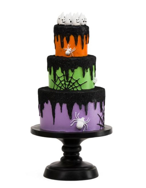 Halloween Spooky Cute Cake Statue — Glitter Holiday Decor