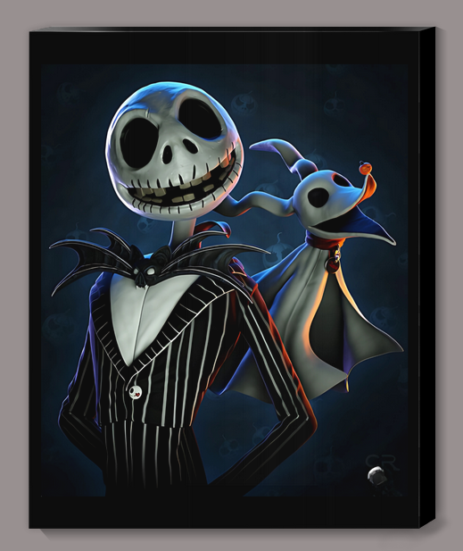 Gothic Jack and Zero Inspired Canvas Print