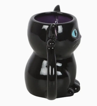 Cute and Creepy Gothic Black Cat Halloween Mug
