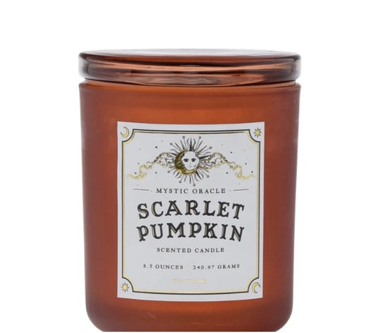 Scarlet Pumpkin Gothic Glass Candle
