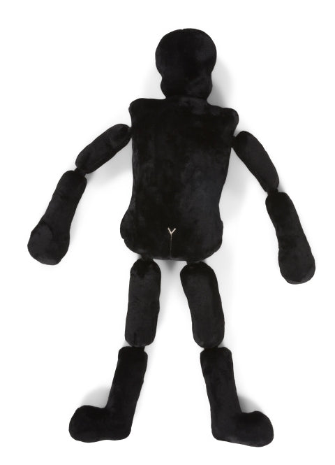 Life Size Stuffed Skeleton Plush Buddy Pillow Black Metallic