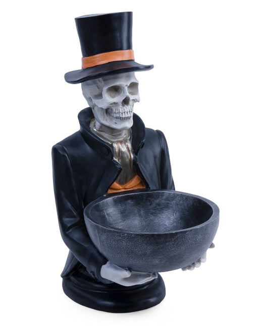 Spooky Skeleton Butler Candy Bowl Dish Halloween Home Decor