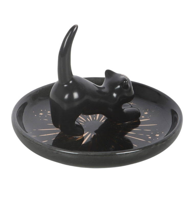Black Cat Magick Stretching Cat Trinket Dish