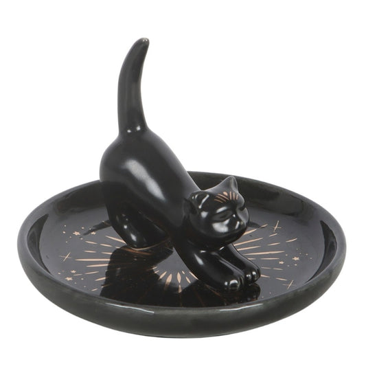 Black Cat Magick Stretching Cat Trinket Dish