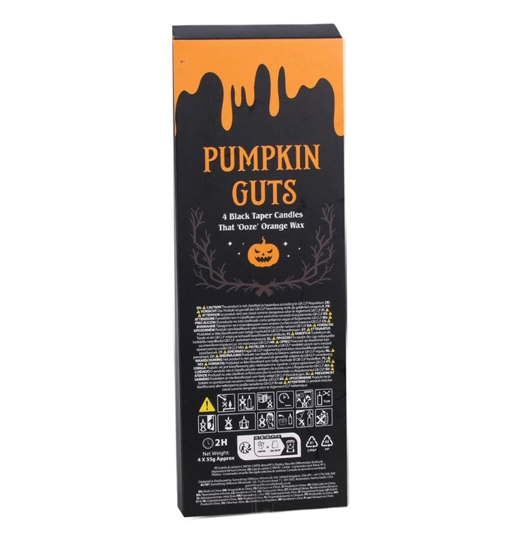 Pumpkin Guts Orange Oozing Black Taper Candles
