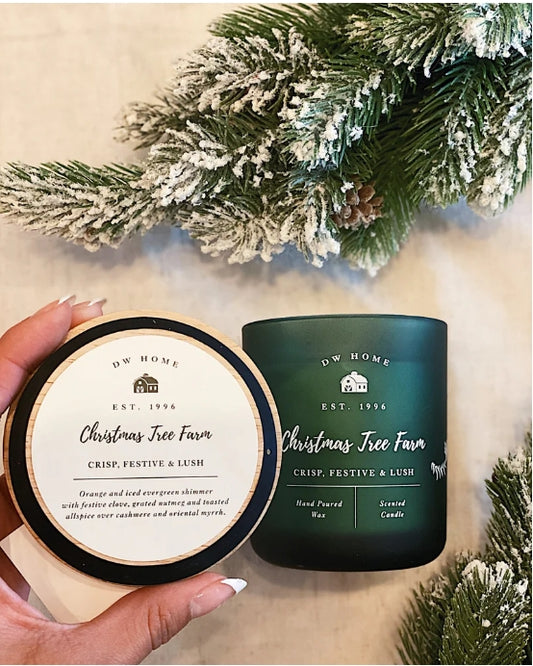 Christmas Tree Farm Glass Candle