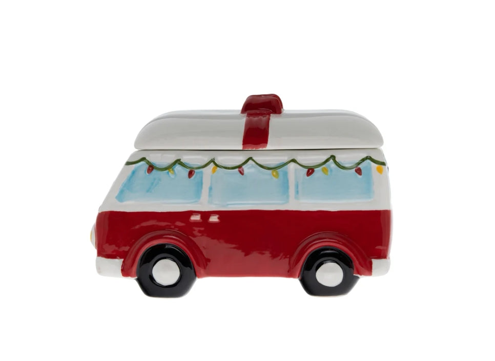 Balsam Pine Christmas Holiday Icon Ceramic Candle Bus
