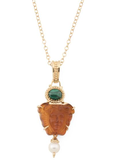 18kt Gold Plated Medusa Pendant Necklace
