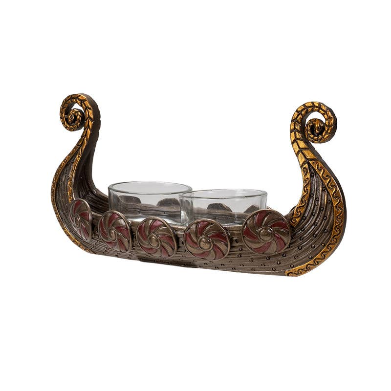 Viking Ship Votive Holder Norse Mythology Decor