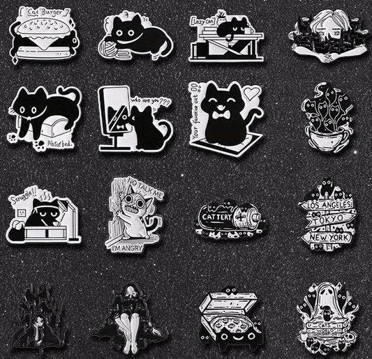 Black Cat Enamel Pin two for $10.50 Accessories - Gothic & Alternative Gift - Haunted