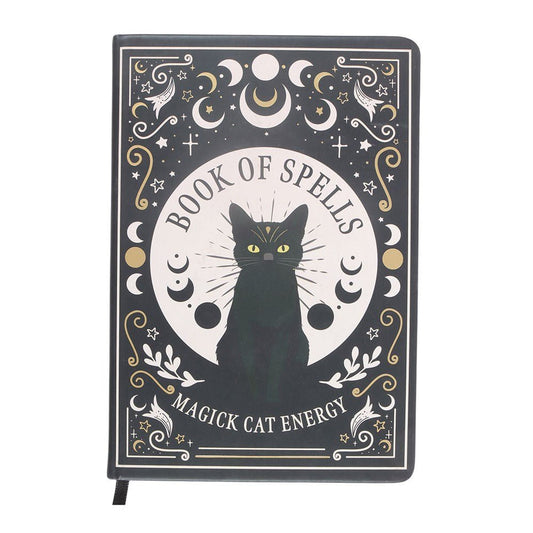 Black Cat Magick Book of Spells A5 Notebook with Pen Books - Gothic & Alternative Gift - Haunted