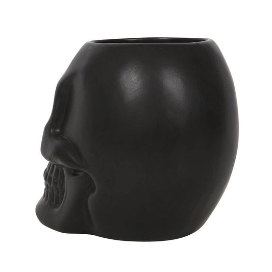 Black Skull Plant Pot Garden Decor - Gothic & Alternative Gift - Haunted