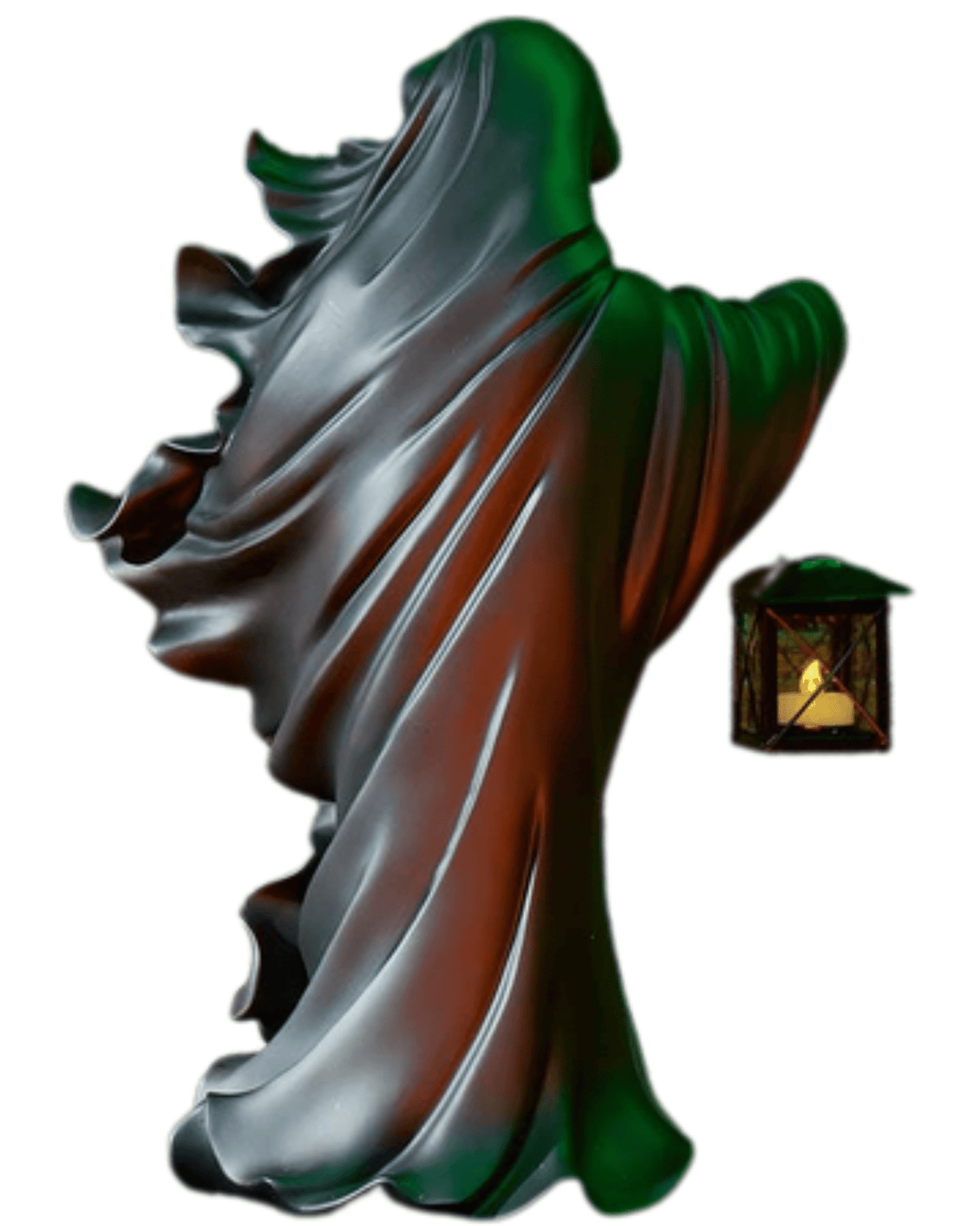 Black Spooky Ghost statue with lantern Halloween Ghost Home Decor - Gothic & Alternative Gift - Haunted