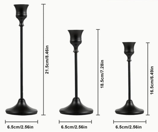 Black tapered candle holder set Candles - Gothic & Alternative Gift - Haunted