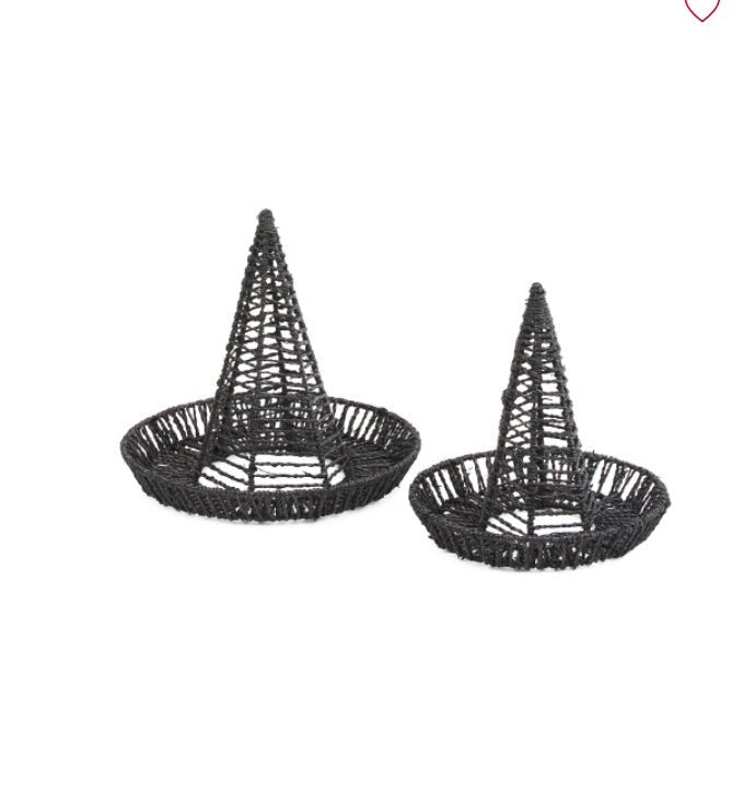 Black Witch Hat Seagrass Outdoor Indoor Home Decor - Gothic & Alternative Gift - Haunted